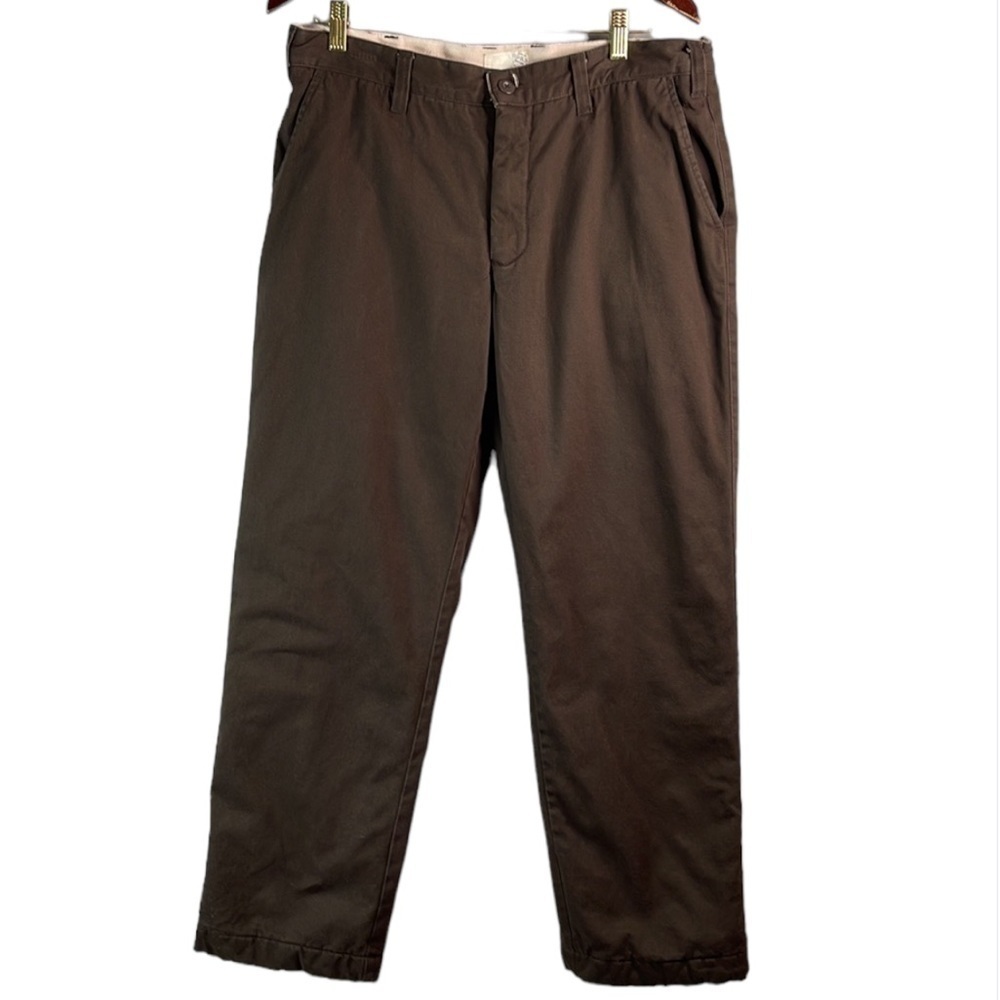 Denver Hayes Mens Brown Flannel Lined Pants Double Layer Insulated Buffalo 36x30